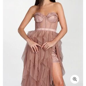 Designer Strapless Pink Dress